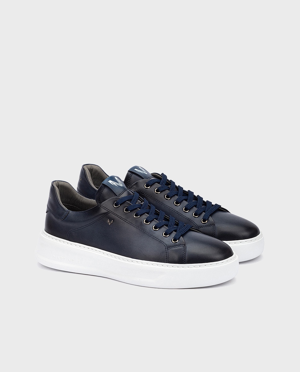 Zapatillas de hombre de piel en color Marrón oscuro - Martinelli - Azul Azul-3