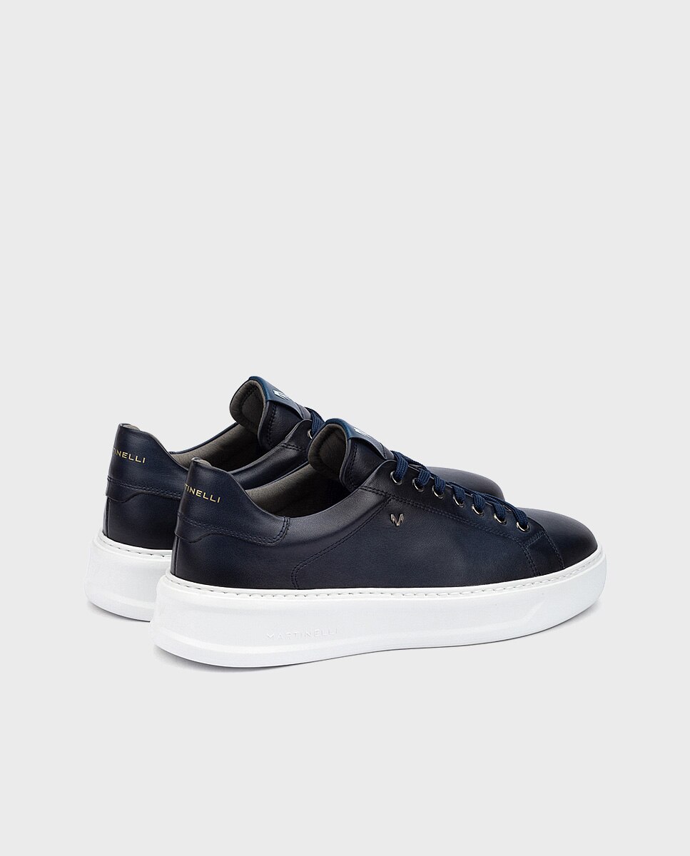 Zapatillas de hombre de piel en color Marrón oscuro - Martinelli - Azul Azul-2