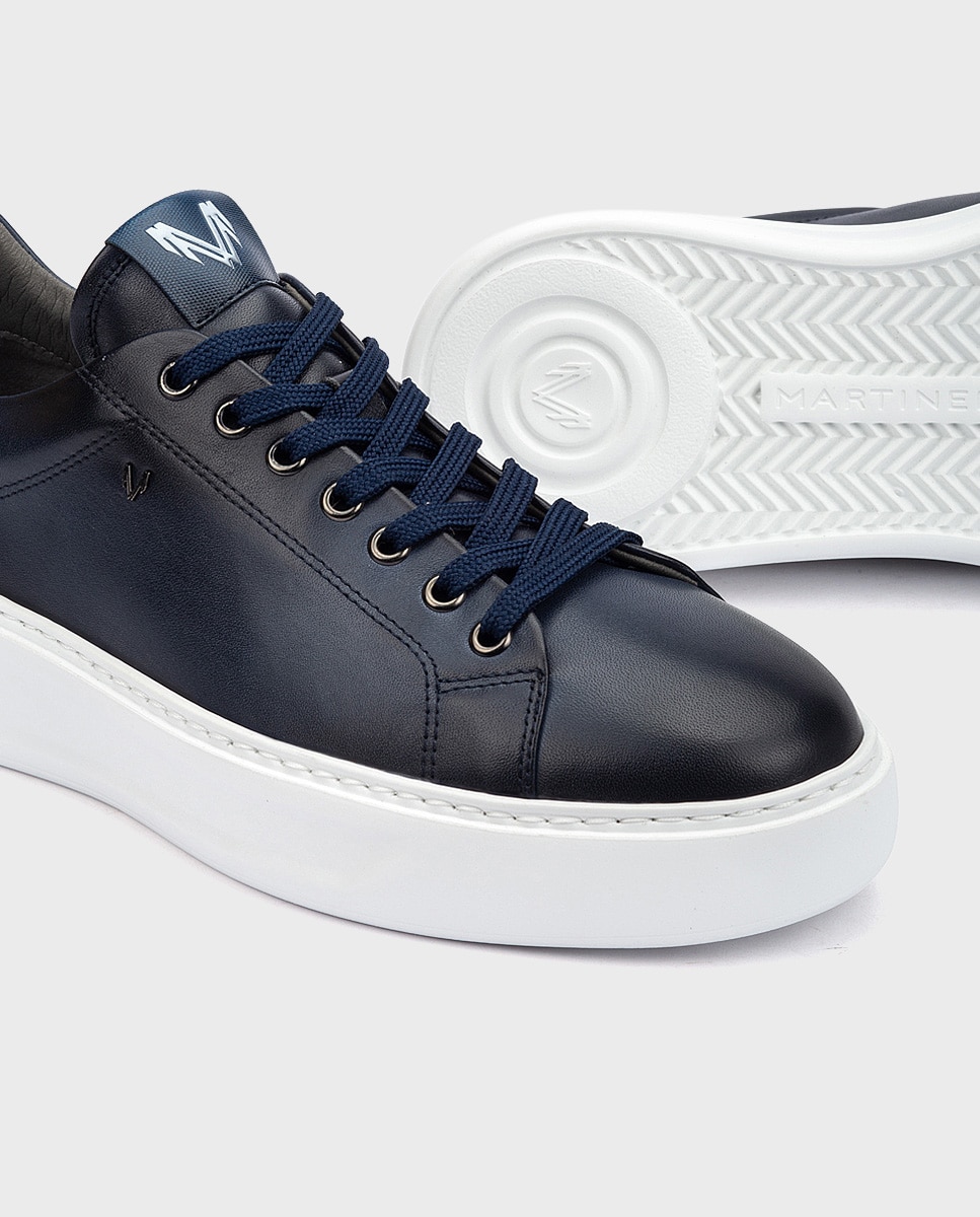 Zapatillas de hombre de piel en color Marrón oscuro - Martinelli - Azul Azul-4
