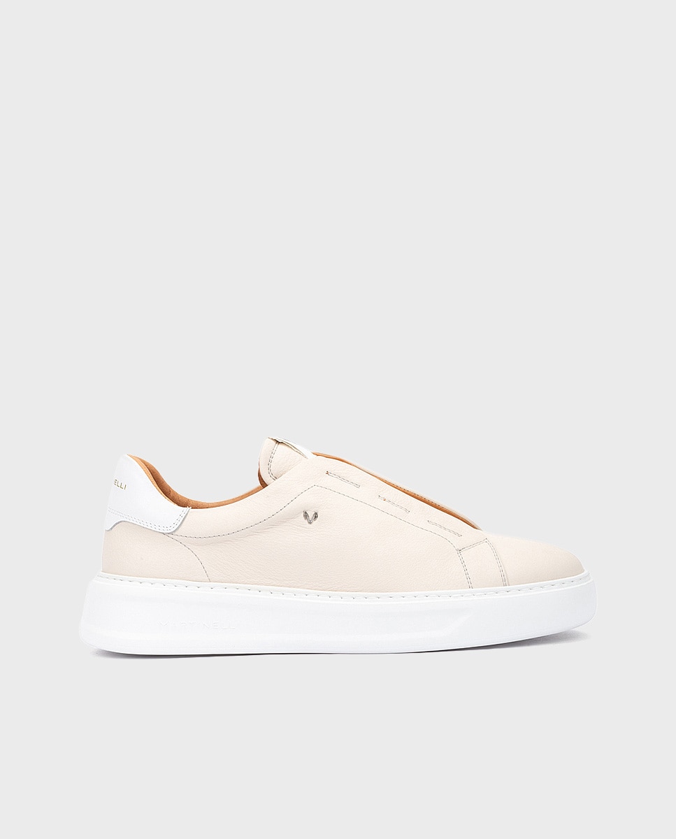 Zapatillas de hombre de piel con elástico