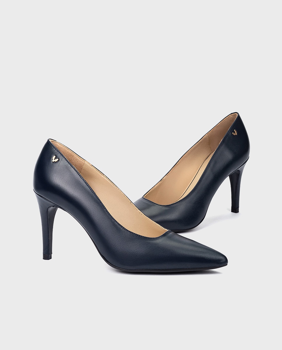 Zapatos de tacón de mujer de piel con plantilla acolchada - Martinelli - Azul marino Azul marino-4
