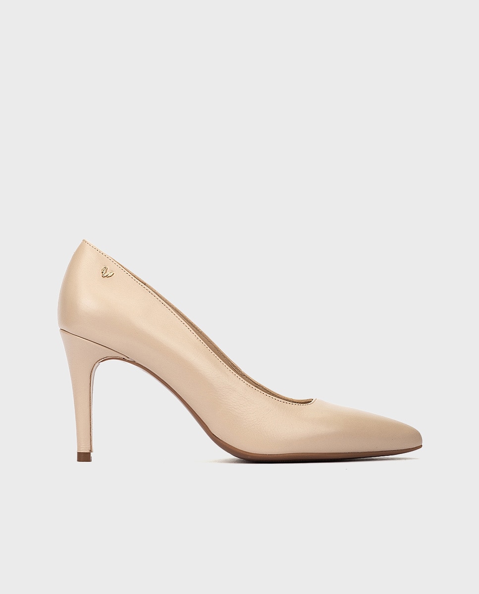 Martinelli - Zapatos de tacón de mujer de piel con plantilla acolchada en color plata.