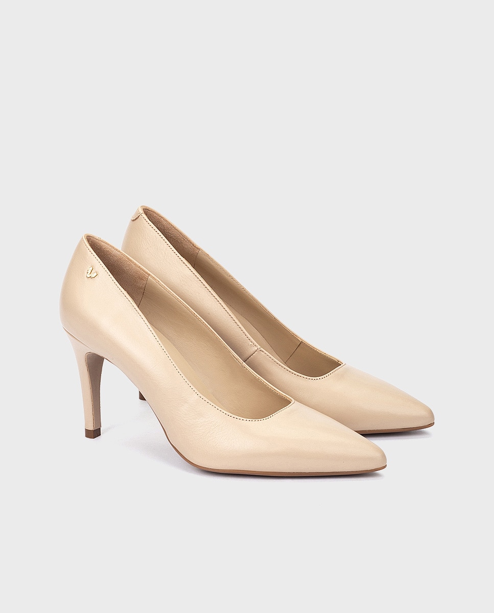Zapatos de tacón de mujer de piel con plantilla acolchada en color - Martinelli - Natural Natural-3