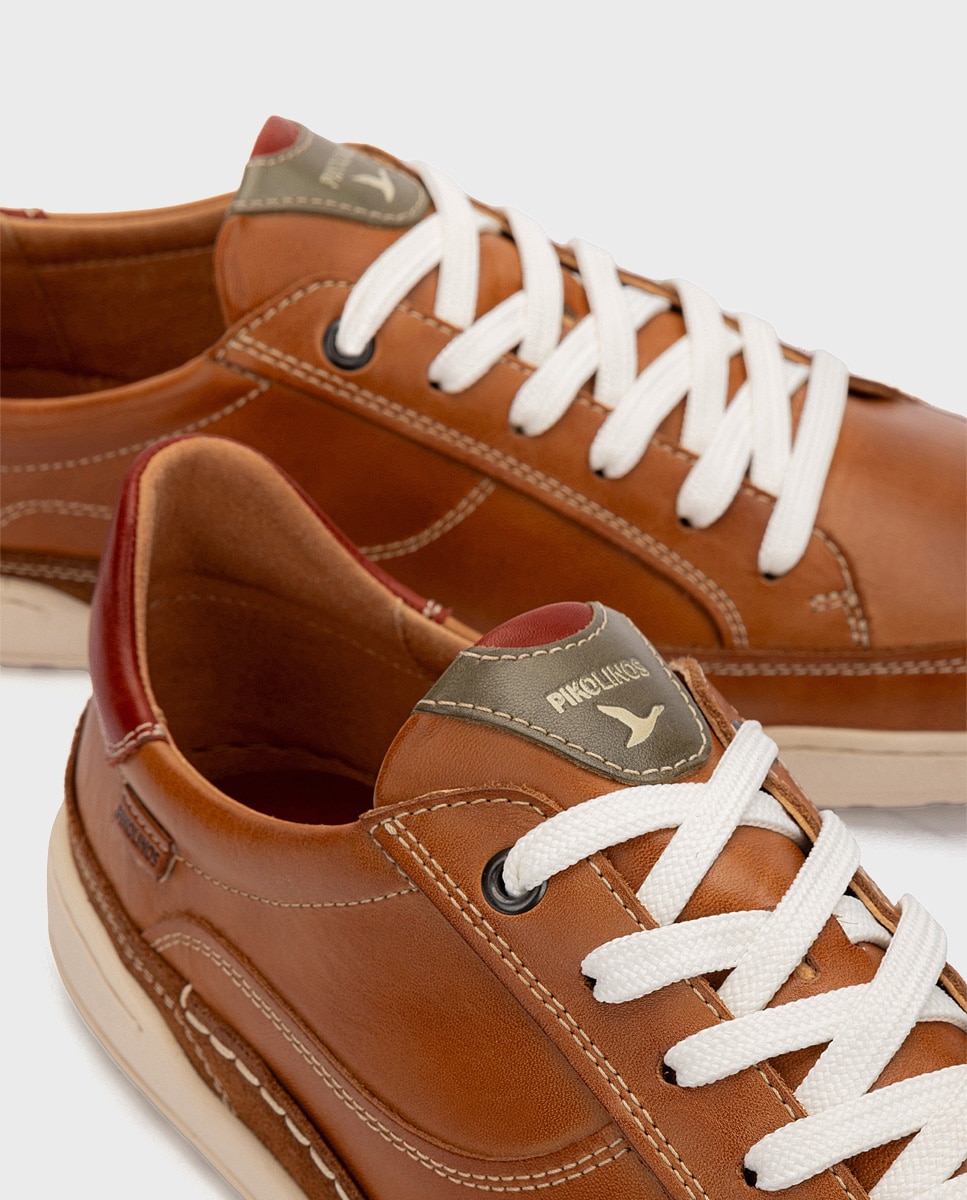 Zapatillas de hombre barefoot de piel con plantilla extraíble - Pikolinos - Marrón Marrón-4