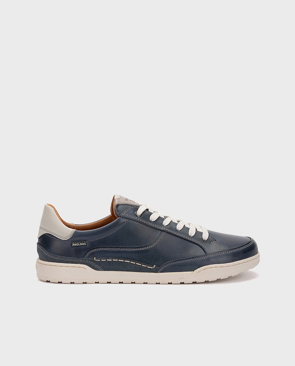 Zapatillas de hombre barefoot de piel con plantilla extraíble - Pikolinos - Azul Azul-1