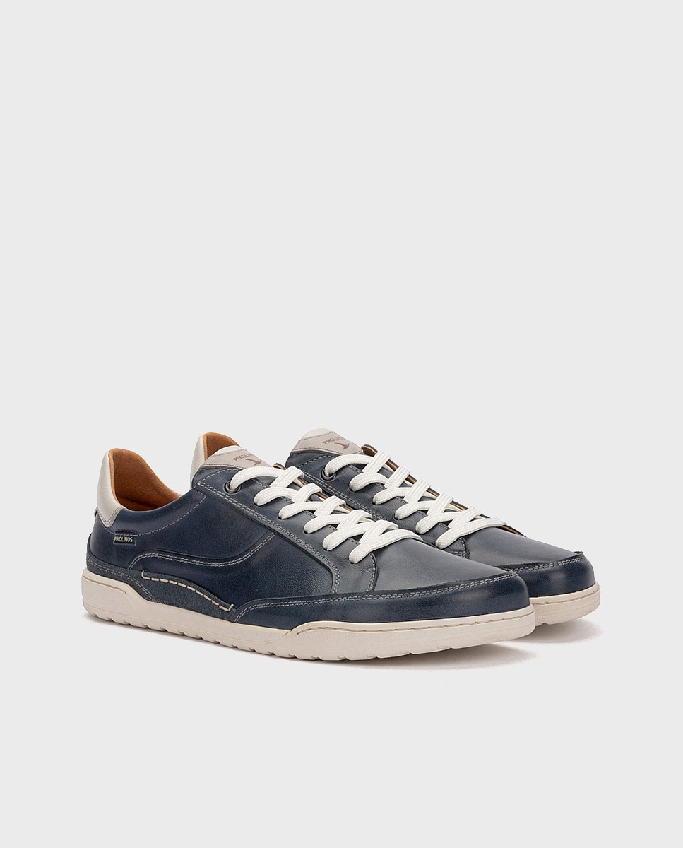 Zapatillas de hombre barefoot de piel con plantilla extraíble - Pikolinos - Azul Azul-3