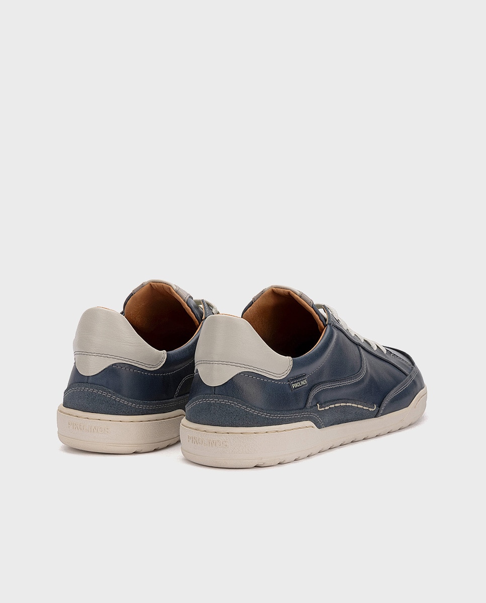 Zapatillas de hombre barefoot de piel con plantilla extraíble - Pikolinos - Azul Azul-2