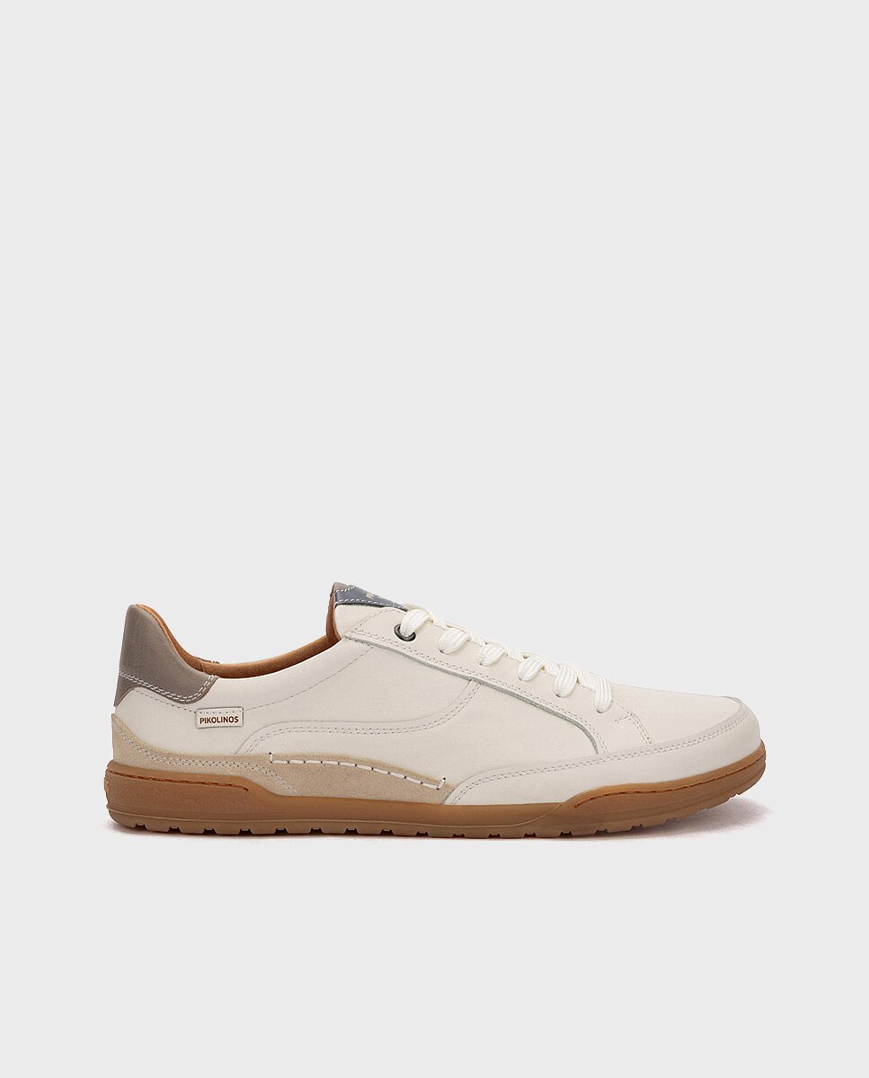 Zapatillas de hombre barefoot de piel con plantilla extraíble - Pikolinos - Blanco Blanco-1