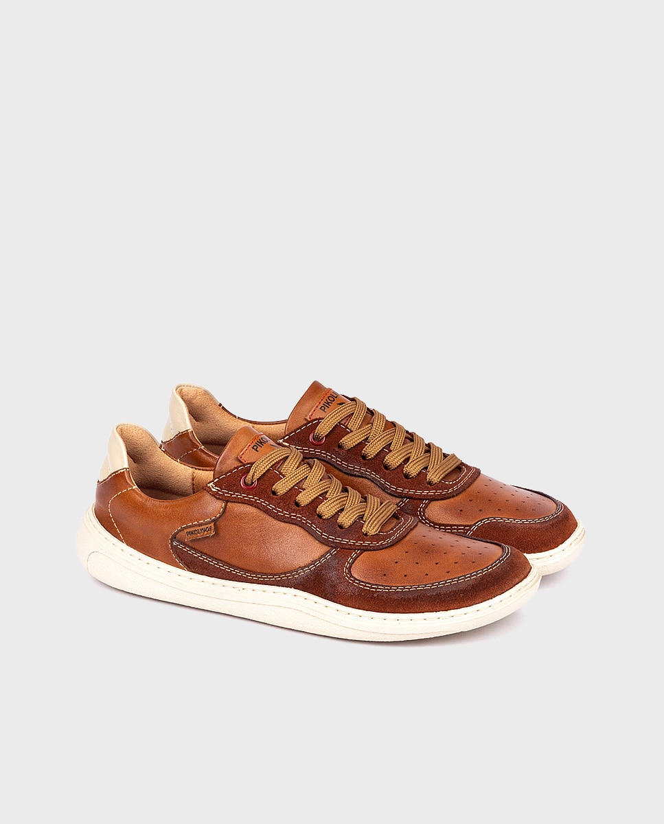 Zapatillas de piel barefoot unisex - Pikolinos - Marrón Marrón-4