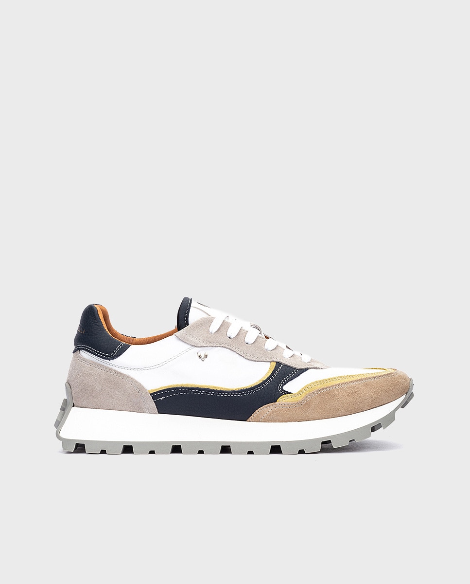 Martinelli - Zapatillas de hombre de piel con cordones en color plata.