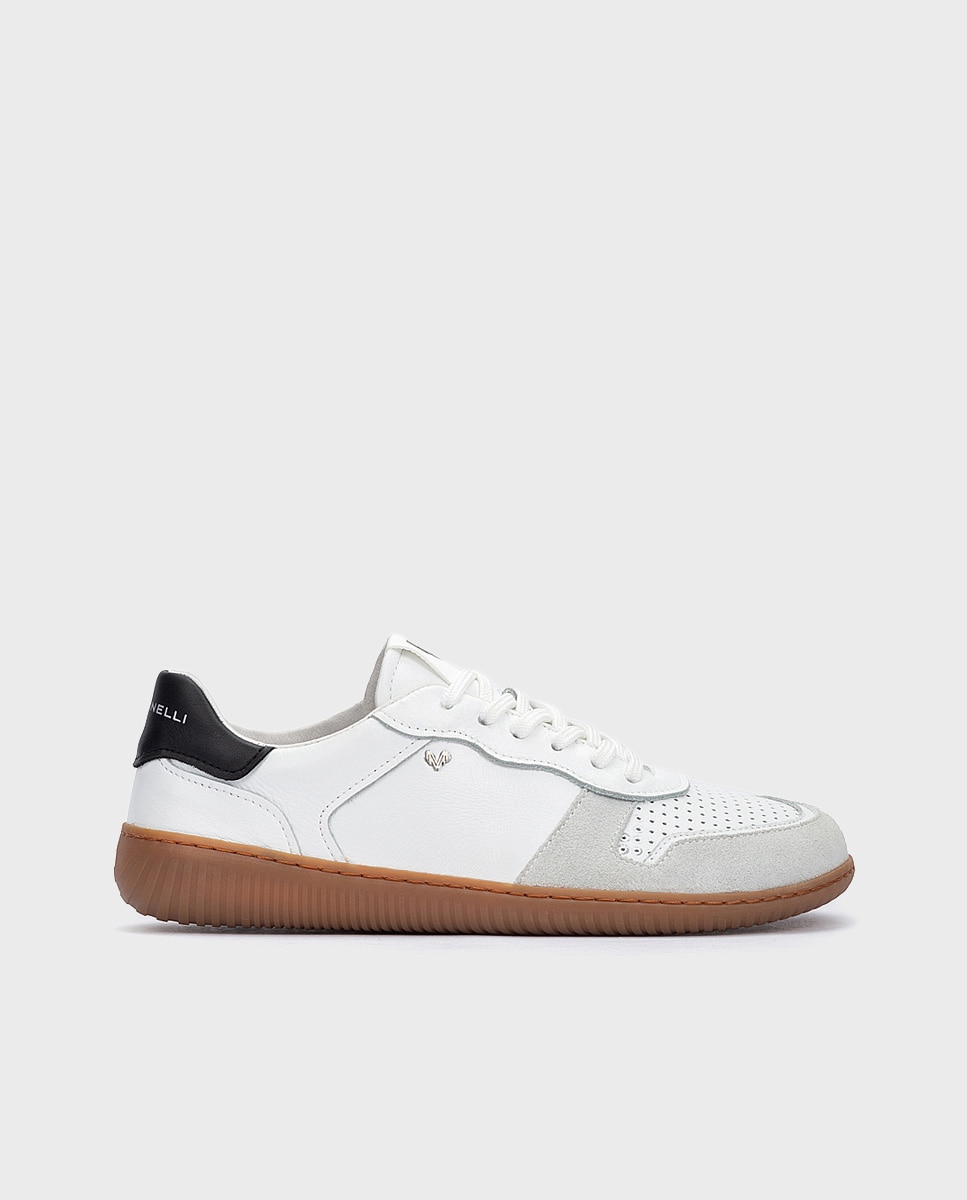 Martinelli - Zapatillas de mujer de piel con horma amplia en color blanco.