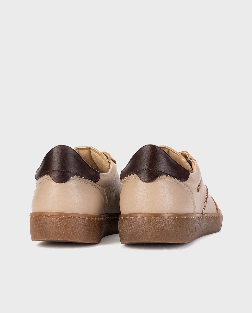 Zapatillas de mujer de piel con plantilla memory foam extraíble - Pikolinos - Natural Natural-2