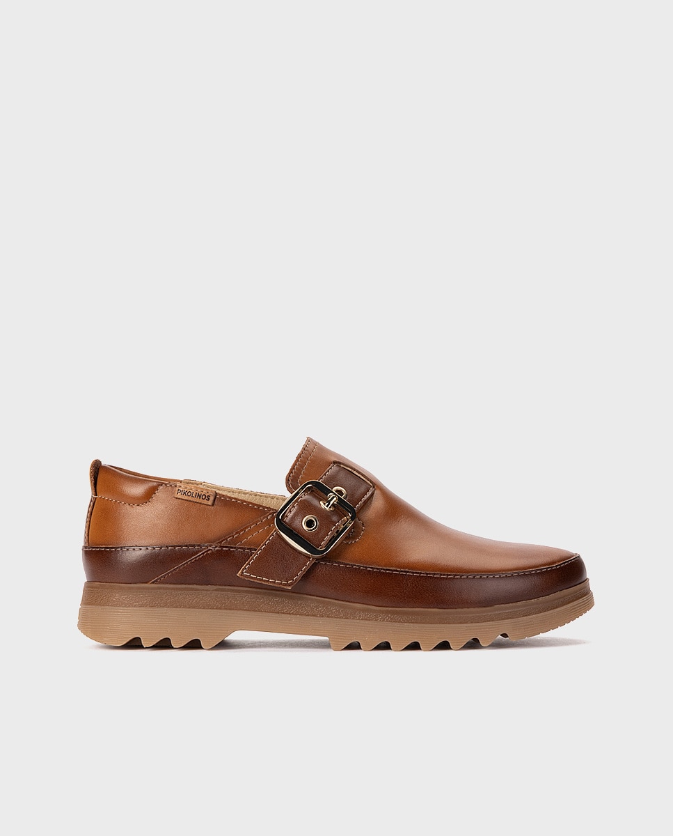 Imagen 0 de Zapatos planos de mujer de piel con plantilla memory foam extraíble Marrón