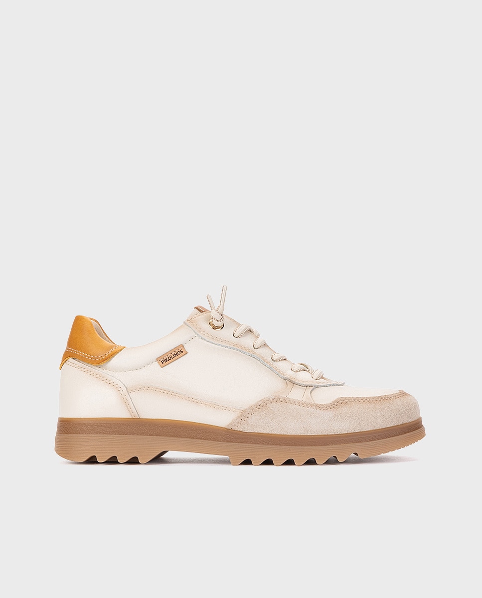 Zapatillas de mujer de piel con plantilla memory foam extraíble en color - Pikolinos - Blanco Blanco-1