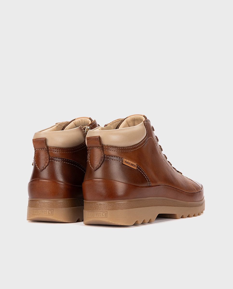 Botines de mujer de piel con plantilla memory foam extraíble - Pikolinos - Marrón Marrón-2