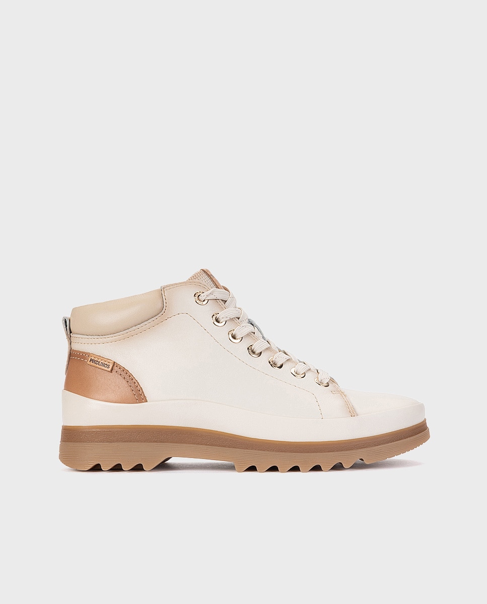 Botines de mujer de piel con plantilla memory foam extraíble - Pikolinos - Blanco Blanco-1