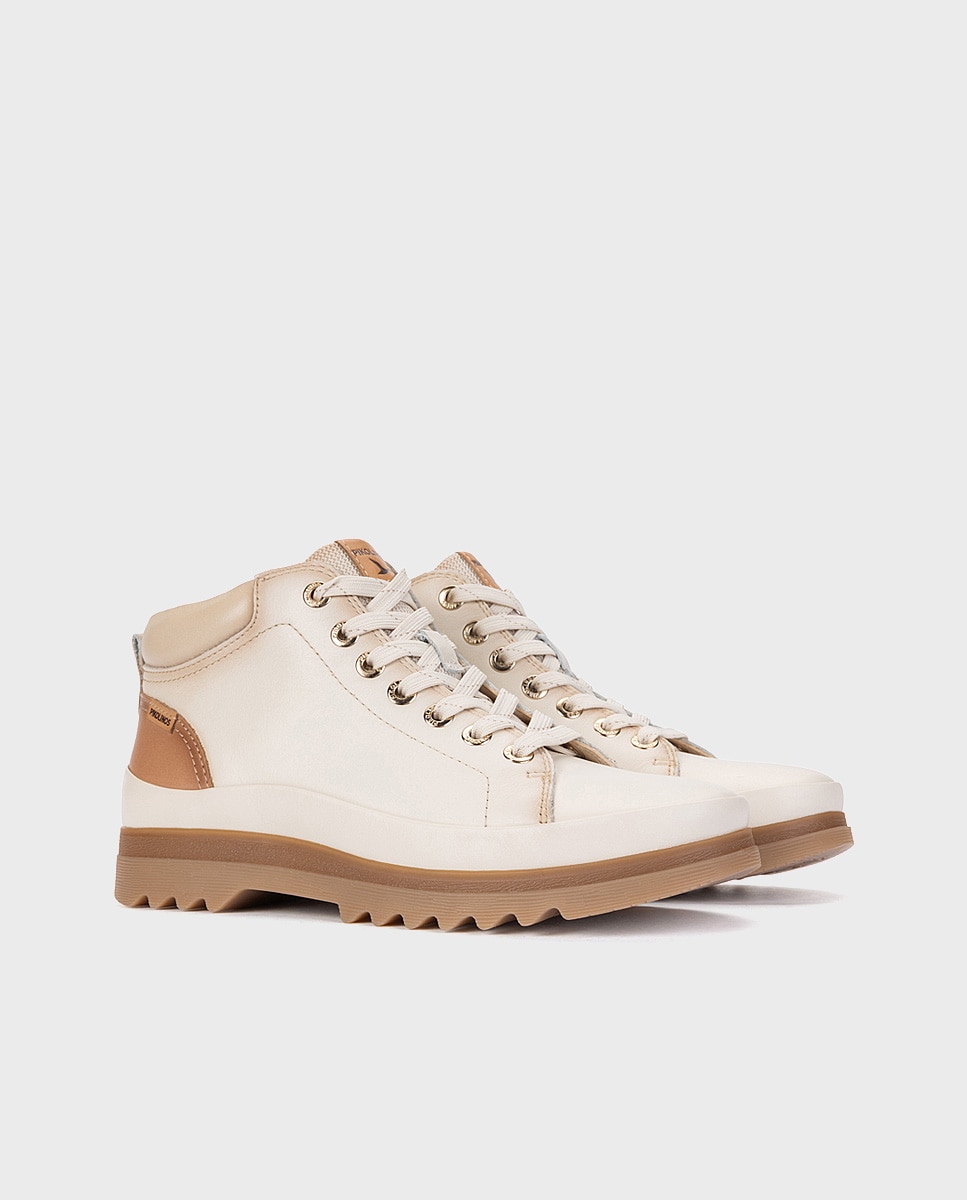 Botines de mujer de piel con plantilla memory foam extraíble - Pikolinos - Blanco Blanco-3