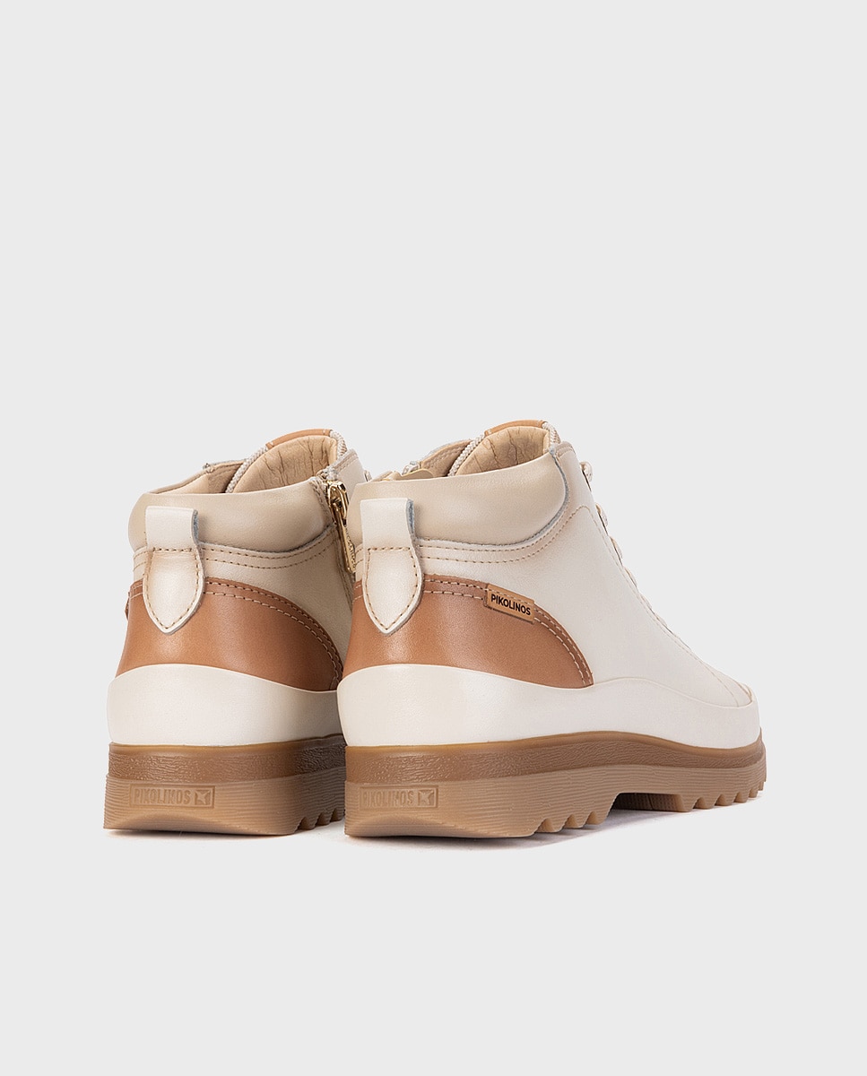 Botines de mujer de piel con plantilla memory foam extraíble - Pikolinos - Blanco Blanco-2
