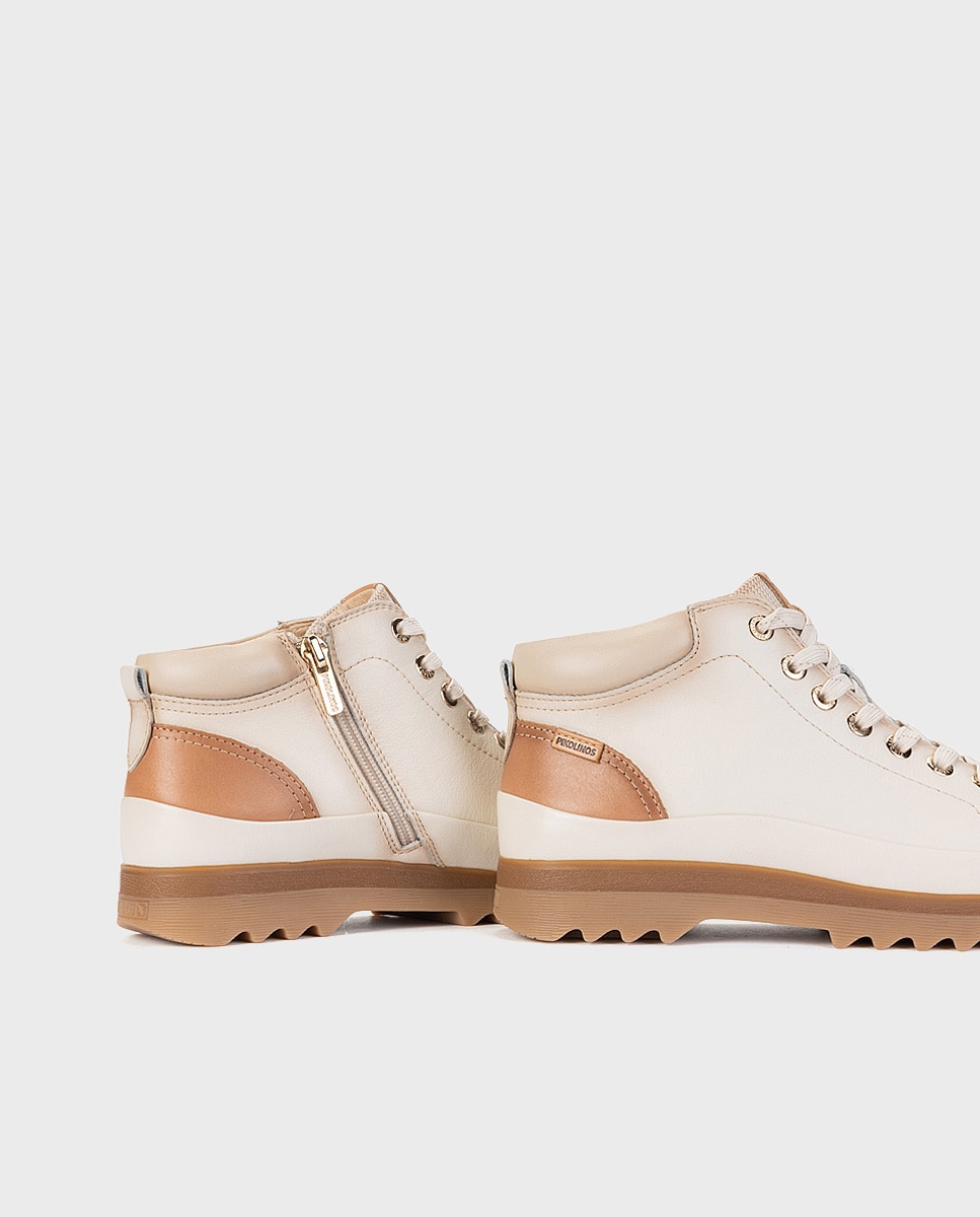 Botines de mujer de piel con plantilla memory foam extraíble - Pikolinos - Blanco Blanco-4