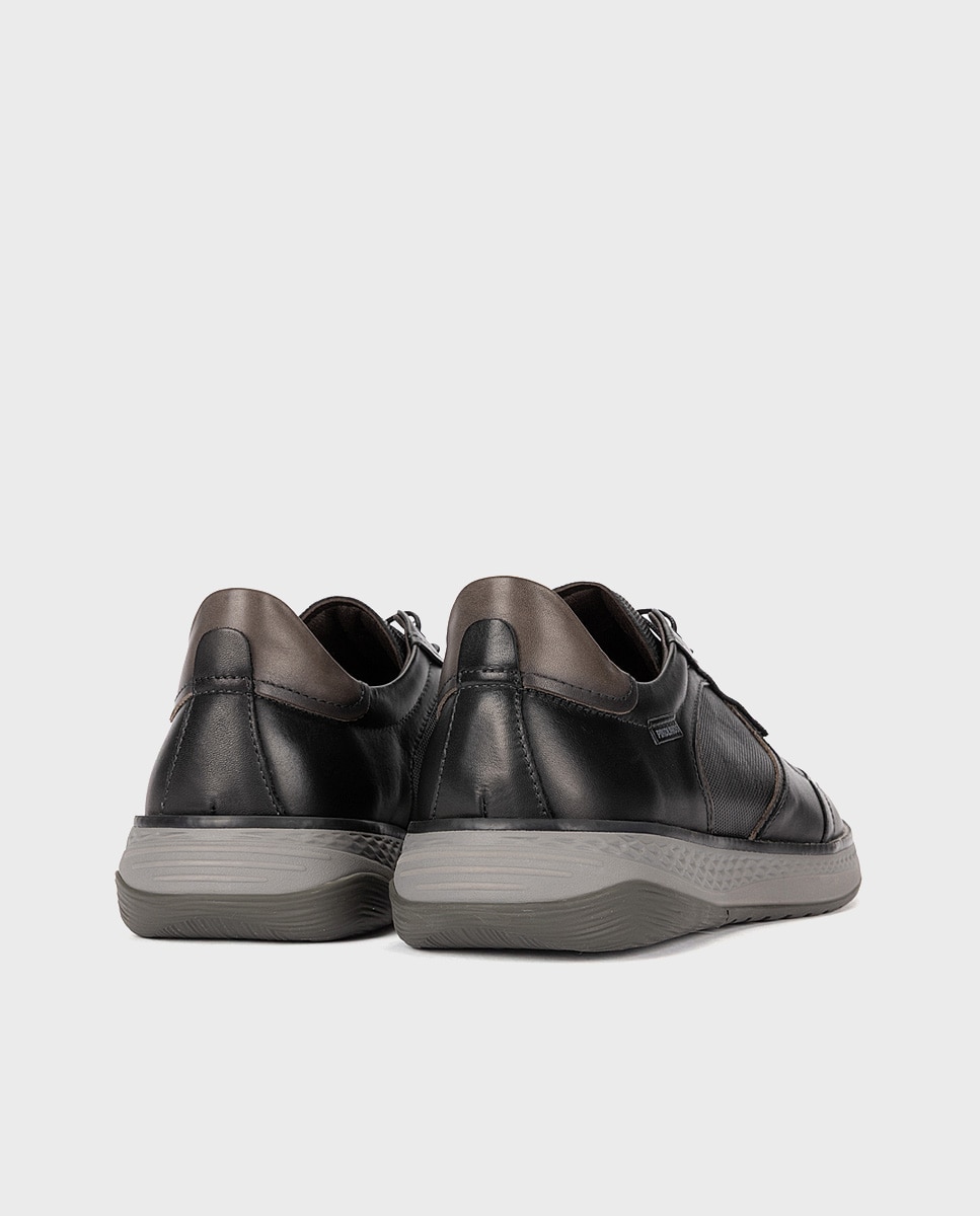 Imagen 2 de Zapatillas de hombre de piel con suela extraligera - Pikolinos - Negro Negro