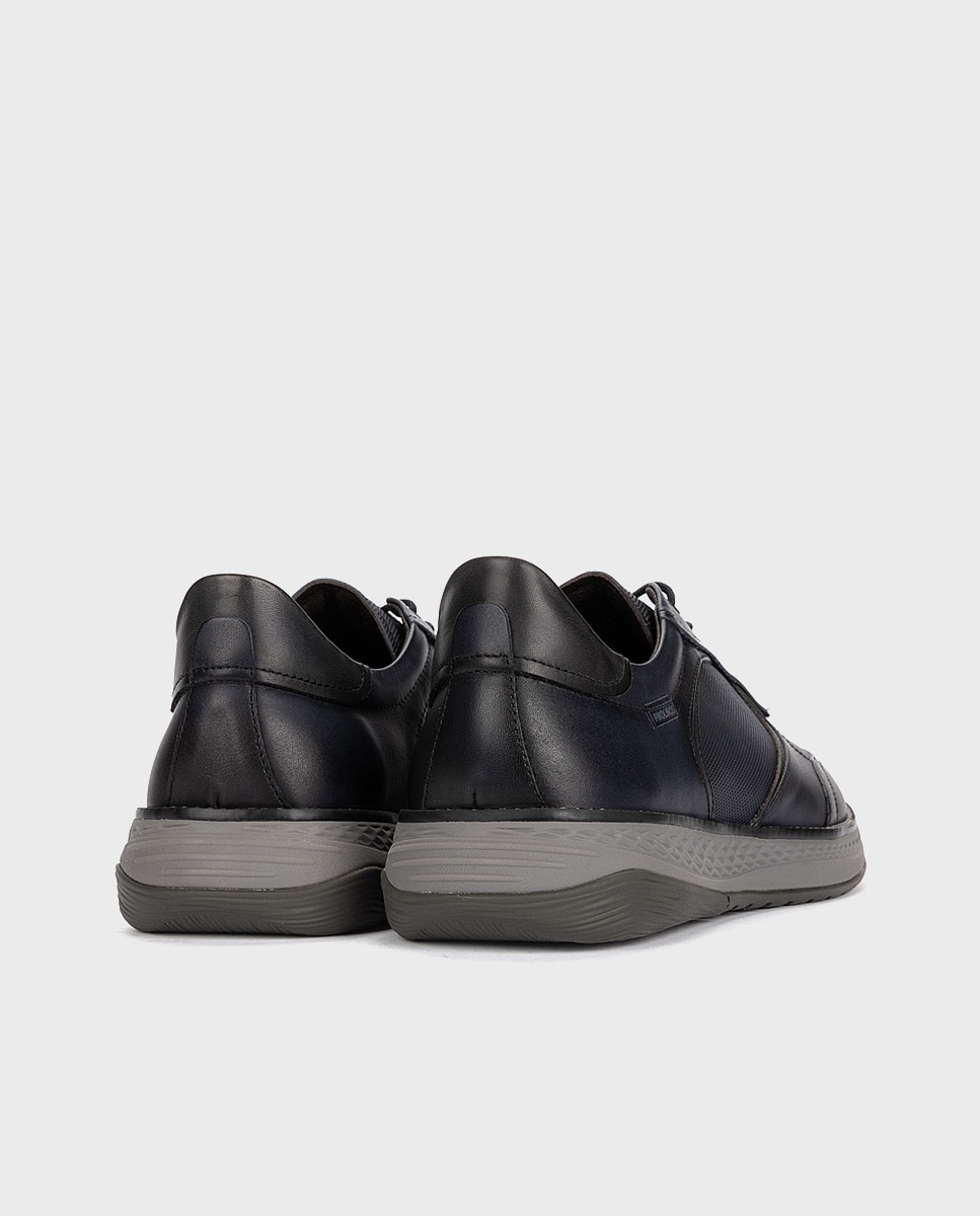 Imagen 2 de Zapatillas de hombre de piel con suela extraligera - Pikolinos - Azul Azul