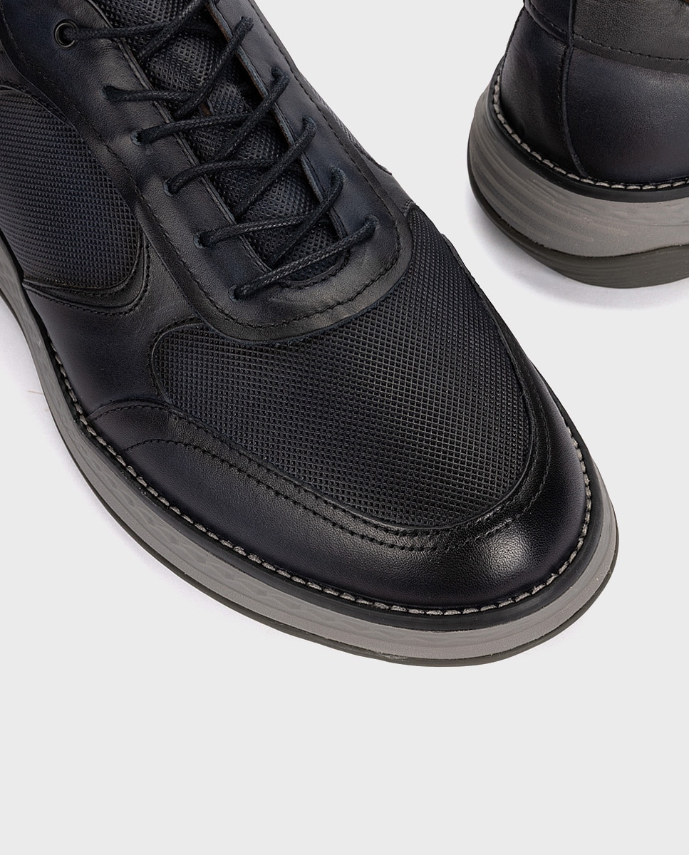 Imagen 4 de Zapatillas de hombre de piel con suela extraligera - Pikolinos - Azul Azul