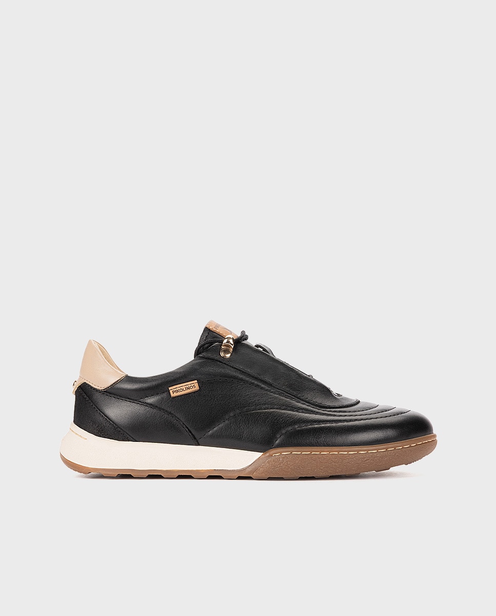 Imagen 1 de Zapatillas de mujer de piel con plantilla memory foam extraíble - Pikolinos - Negro Negro