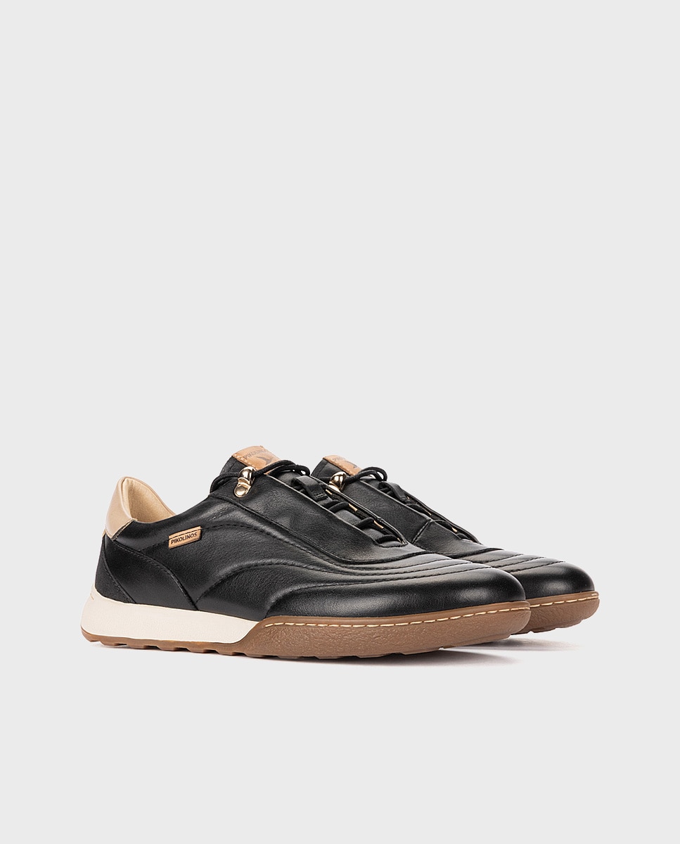 Imagen 3 de Zapatillas de mujer de piel con plantilla memory foam extraíble - Pikolinos - Negro Negro
