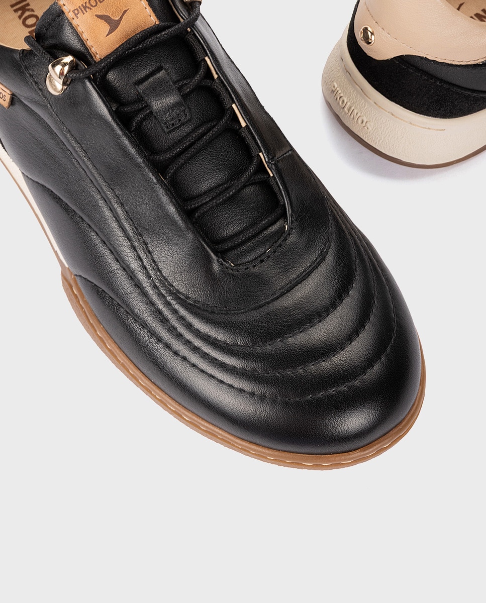 Imagen 4 de Zapatillas de mujer de piel con plantilla memory foam extraíble - Pikolinos - Negro Negro