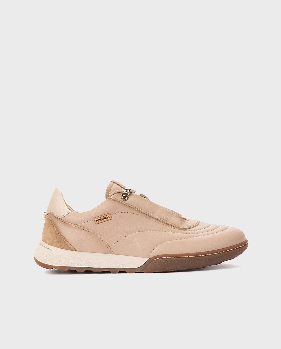 Zapatillas de mujer de piel con plantilla memory foam extraíble - Pikolinos - Natural Natural-1