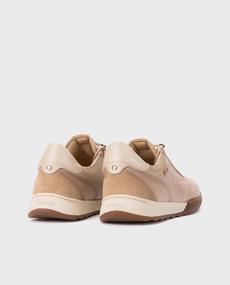 Zapatillas de mujer de piel con plantilla memory foam extraíble - Pikolinos - Natural Natural-2