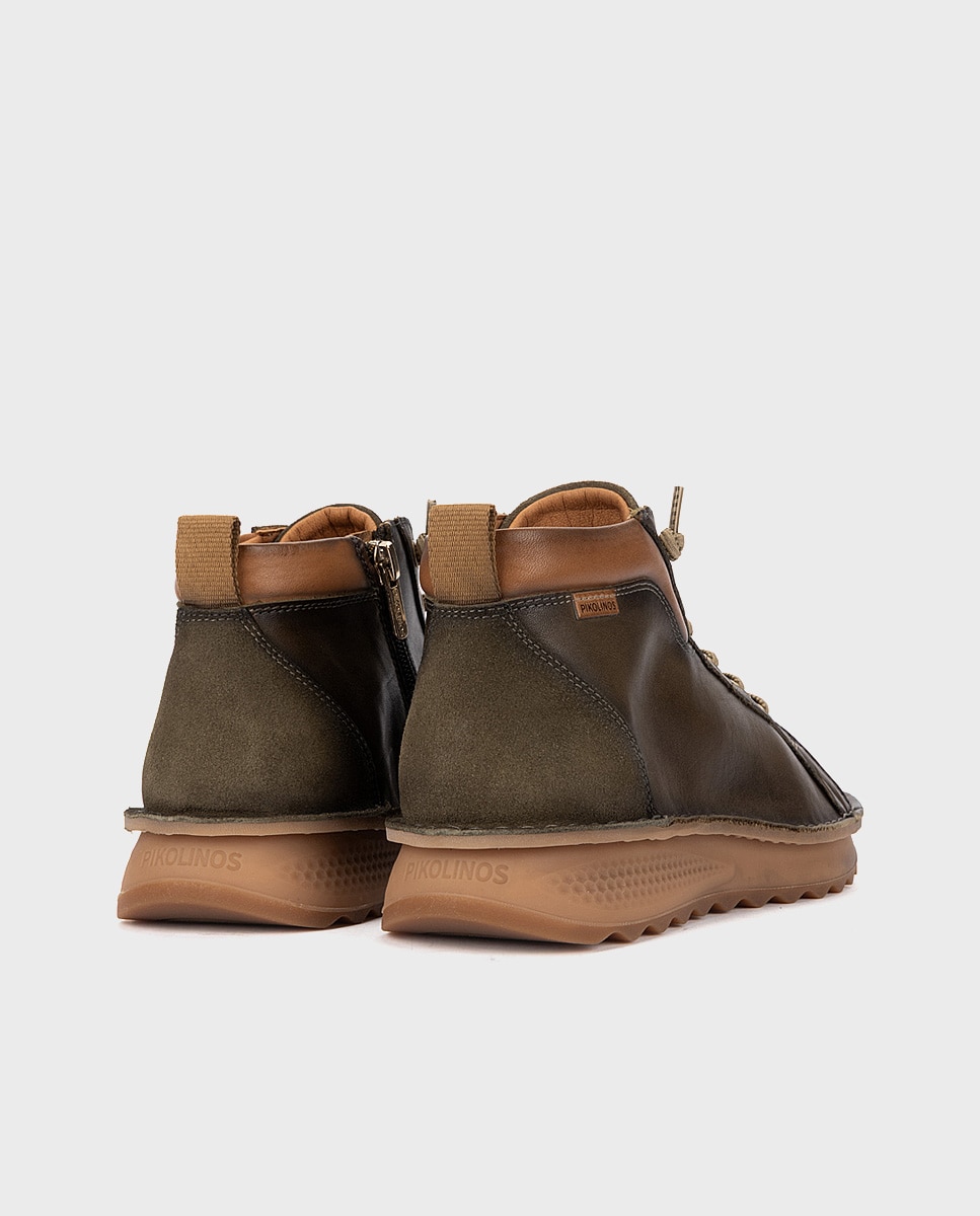 Botines de mujer de piel con suela extraligera - Pikolinos - Verde oscuro Verde oscuro-2