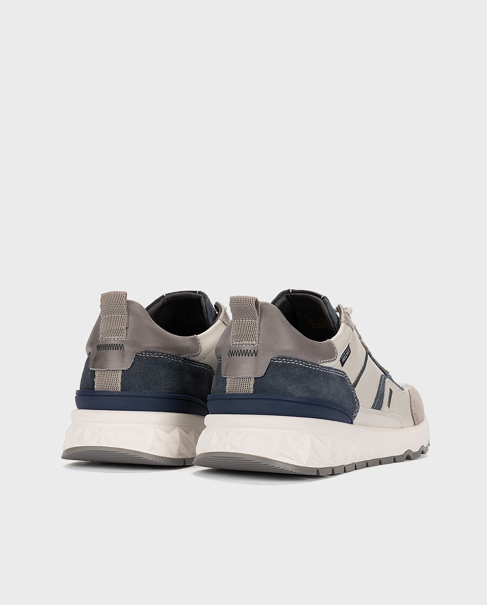 Imagen 2 de Zapatillas de hombre de piel con plantilla Memory Foam y suela extraligera - Blanco Blanco