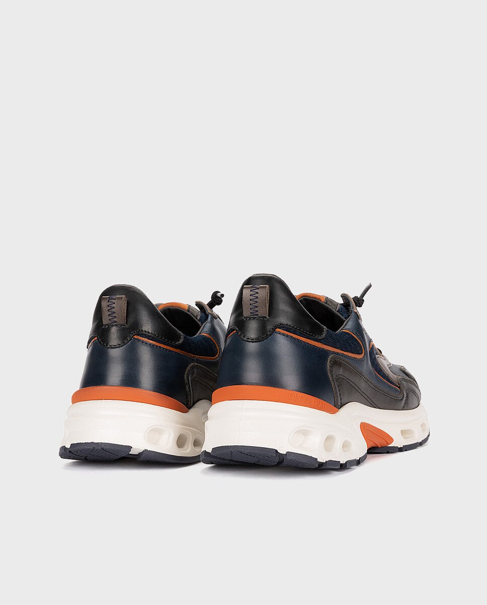Zapatillas de hombre de piel con plantilla acolchada memory foam y suela extraligera - Pikolinos - Gris Gris-2