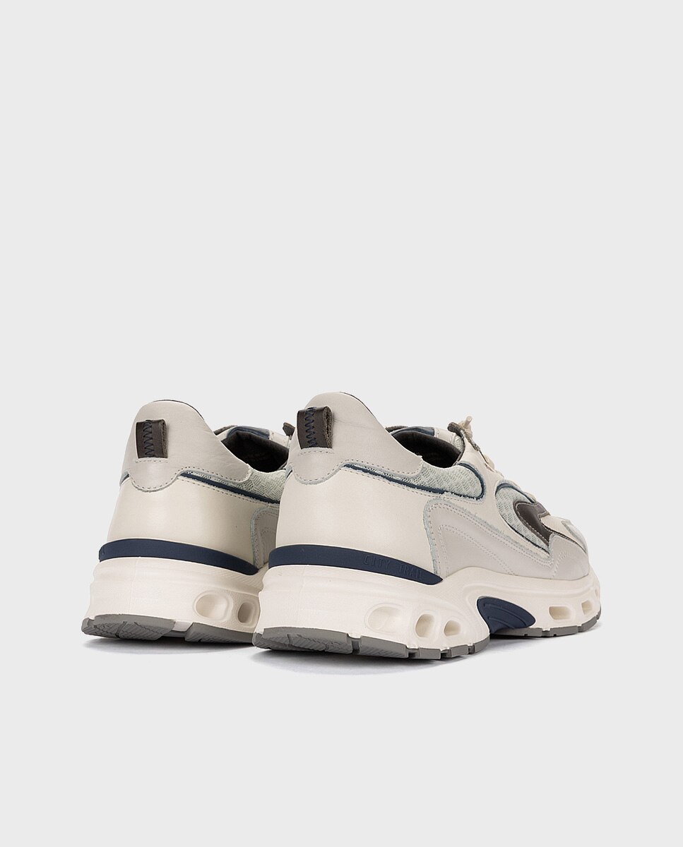Zapatillas de hombre de piel con plantilla acolchada memory foam y suela extraligera - Pikolinos - Blanco Blanco-2