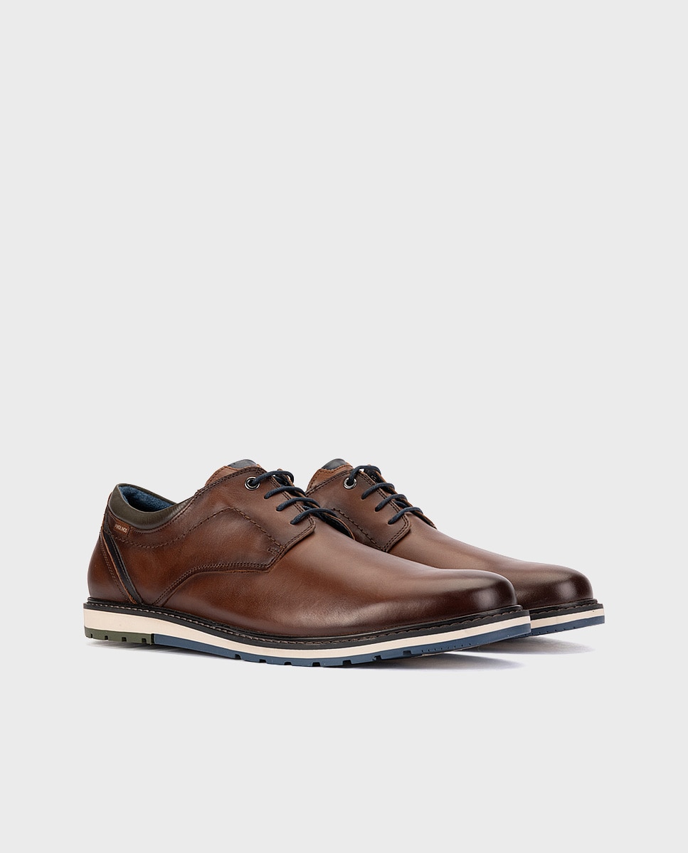 Imagen 3 de Zapatos de cordones de hombre de piel xl con plantilla extraíble - Pikolinos - Marrón Marrón