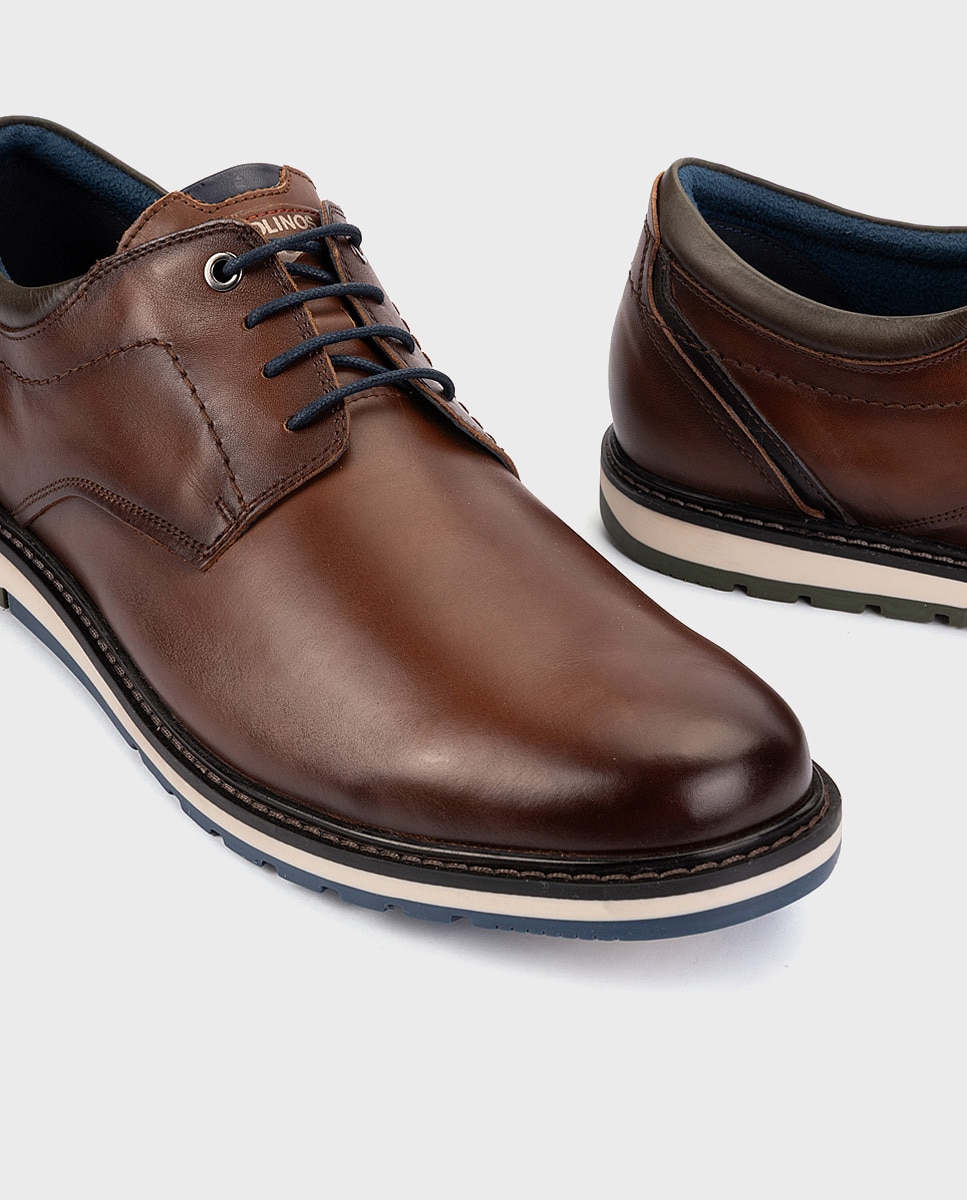 Imagen 4 de Zapatos de cordones de hombre de piel xl con plantilla extraíble - Pikolinos - Marrón Marrón