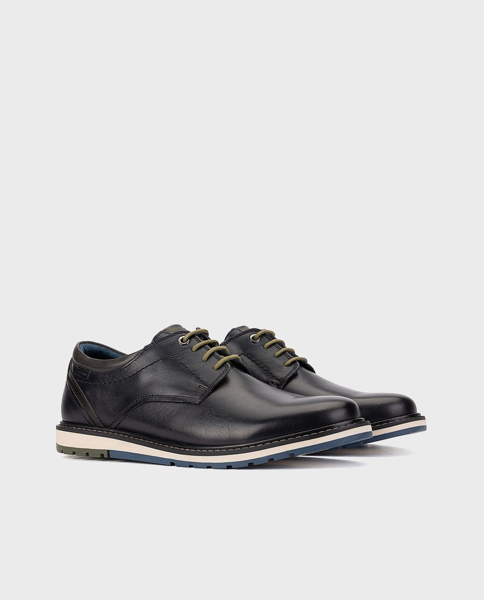 Imagen 3 de Zapatos de cordones de hombre de piel xl con plantilla extraíble - Pikolinos - Azul Azul