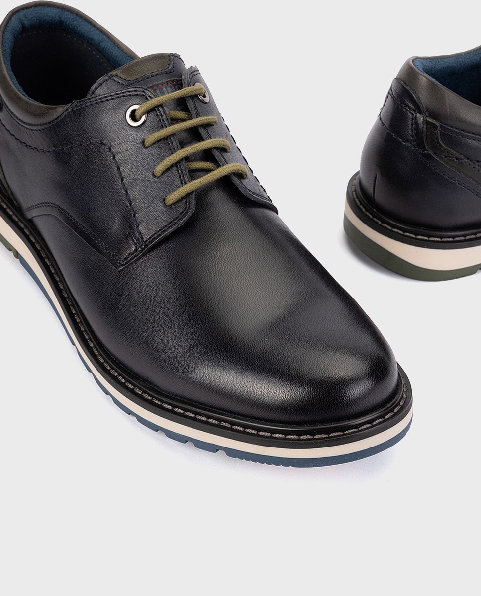 Imagen 4 de Zapatos de cordones de hombre de piel xl con plantilla extraíble - Pikolinos - Azul Azul
