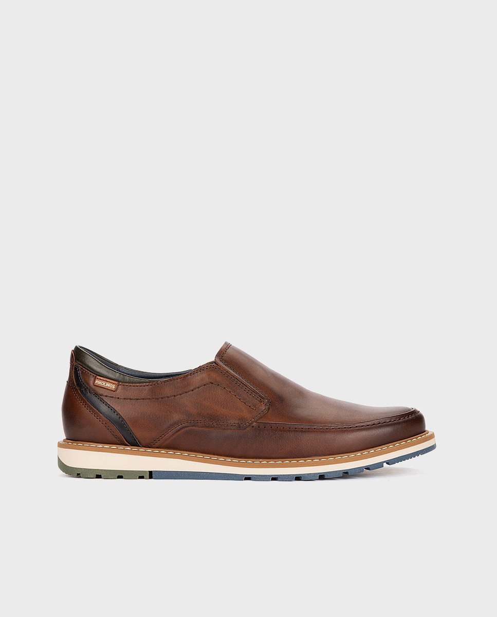 Mocasines de hombre de piel con plantilla extraíble - Pikolinos - Marrón Marrón-1