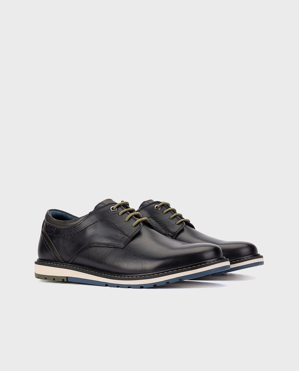 Imagen 3 de Zapatos de cordones de hombre de piel con plantilla extraíble - Pikolinos - Azul Azul
