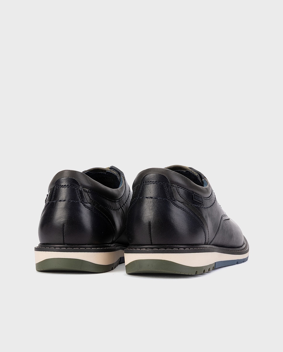 Imagen 2 de Zapatos de cordones de hombre de piel con plantilla extraíble - Pikolinos - Azul Azul