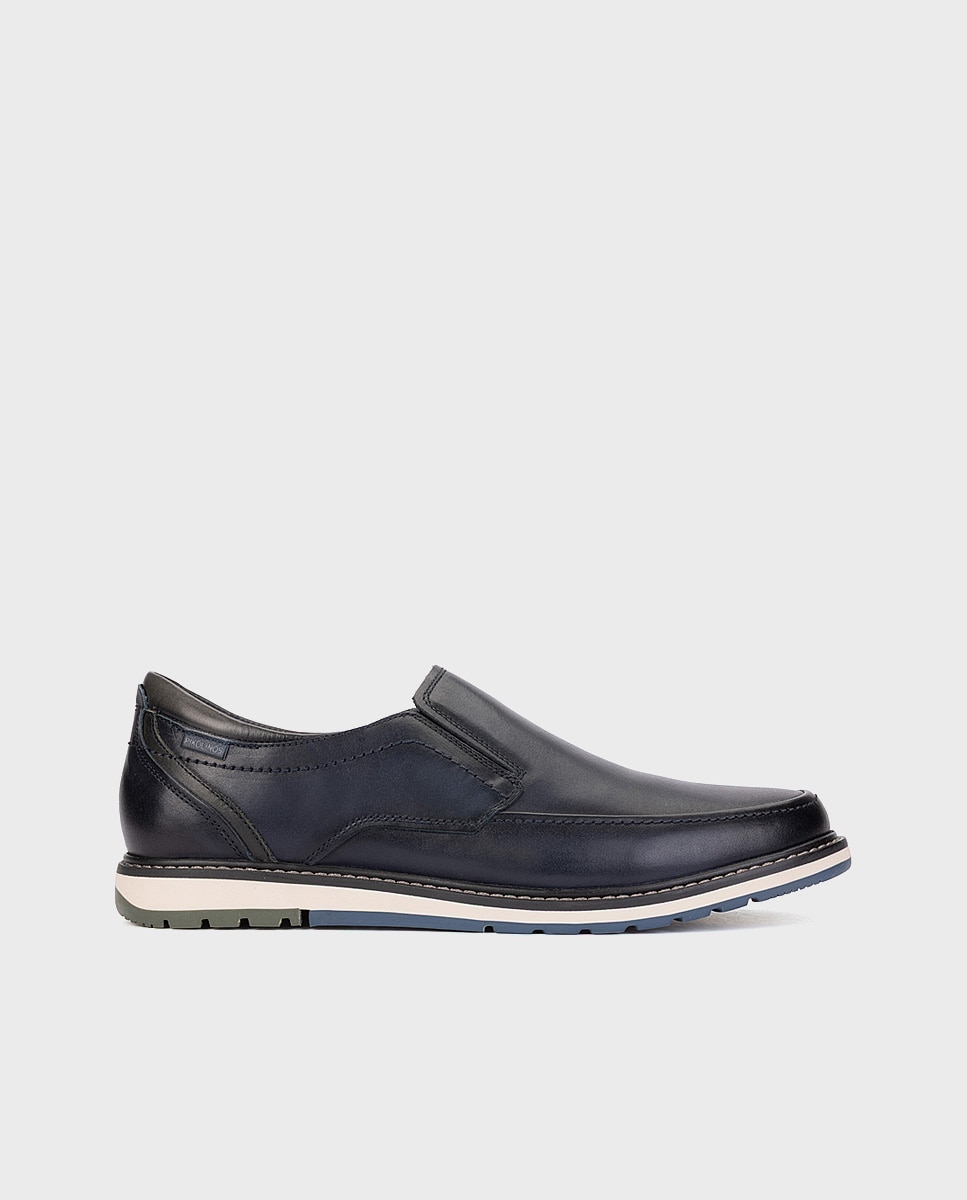 Mocasines de hombre de piel con plantilla extraíble - Pikolinos - Azul Azul-1