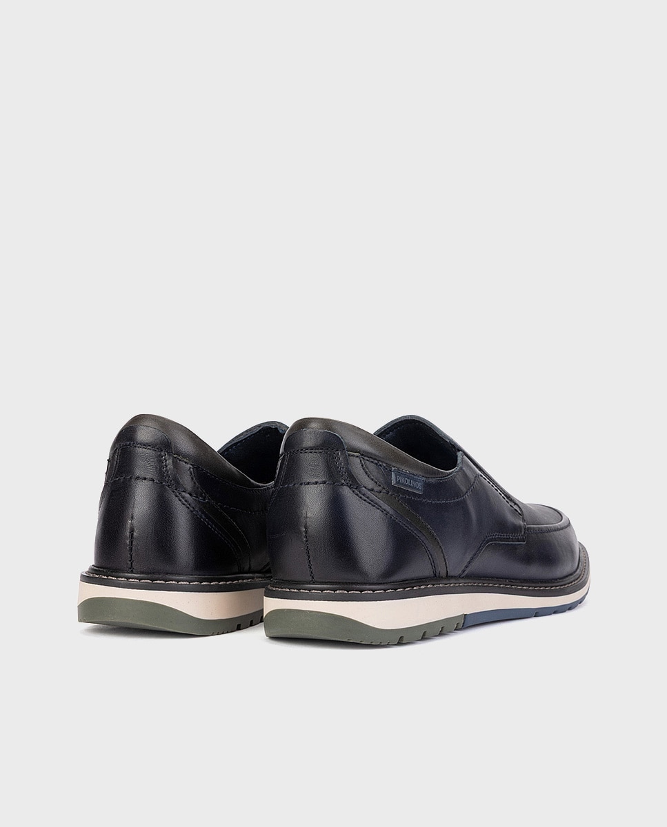 Mocasines de hombre de piel con plantilla extraíble - Pikolinos - Azul Azul-2