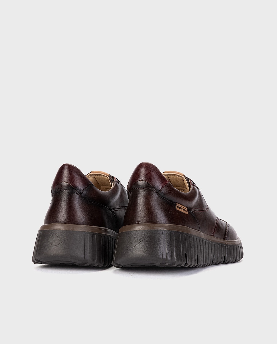 Zapatillas de mujer de piel con plantilla acolchada memory foam y suela extraligera en color - Pikolinos - Marrón oscuro Marrón oscuro-2