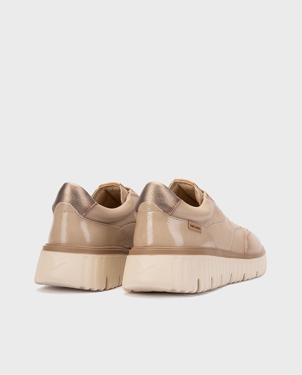 Zapatillas de mujer de piel con plantilla memory foam y suela extraligera - Pikolinos - Natural Natural-2