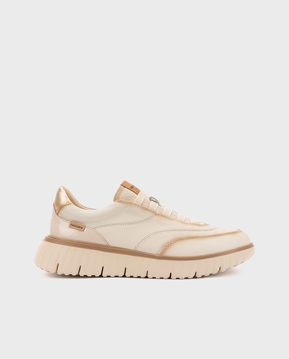 Zapatillas de mujer de piel con plantilla memory foam y suela extraligera - Pikolinos - Blanco Blanco-1