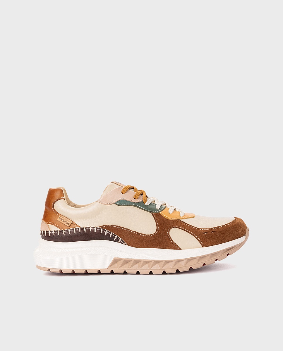 Zapatillas de mujer de piel con suela extraligera y plantilla extraíble - Pikolinos - Crema Crema-1