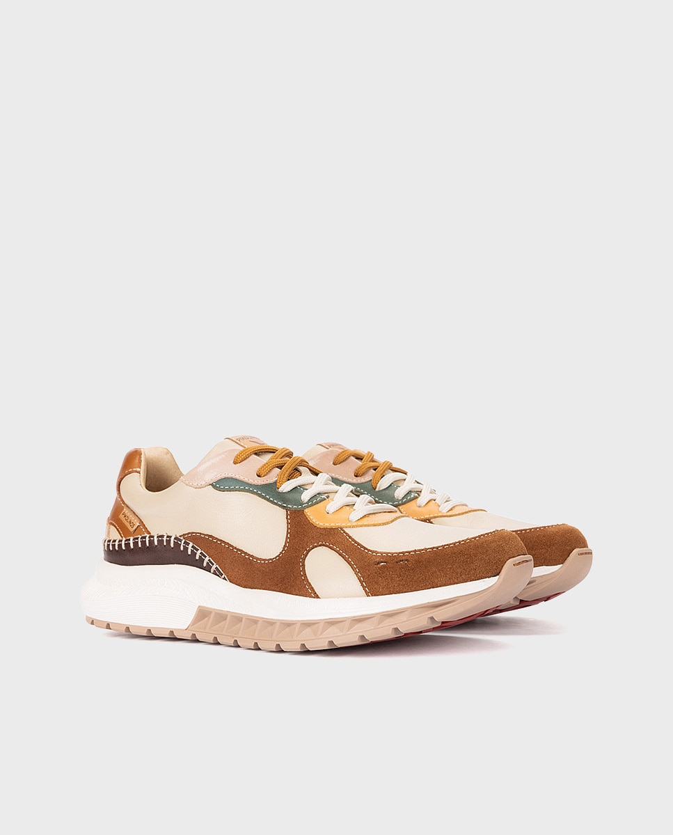 Zapatillas de mujer de piel con suela extraligera y plantilla extraíble - Pikolinos - Crema Crema-3
