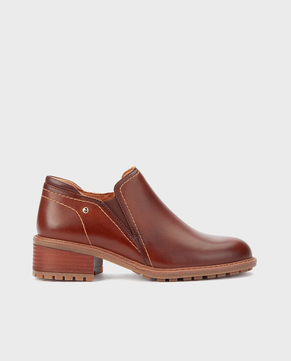 Zapatos de tacón de mujer de piel con cremallera - Pikolinos - Marrón Marrón-1